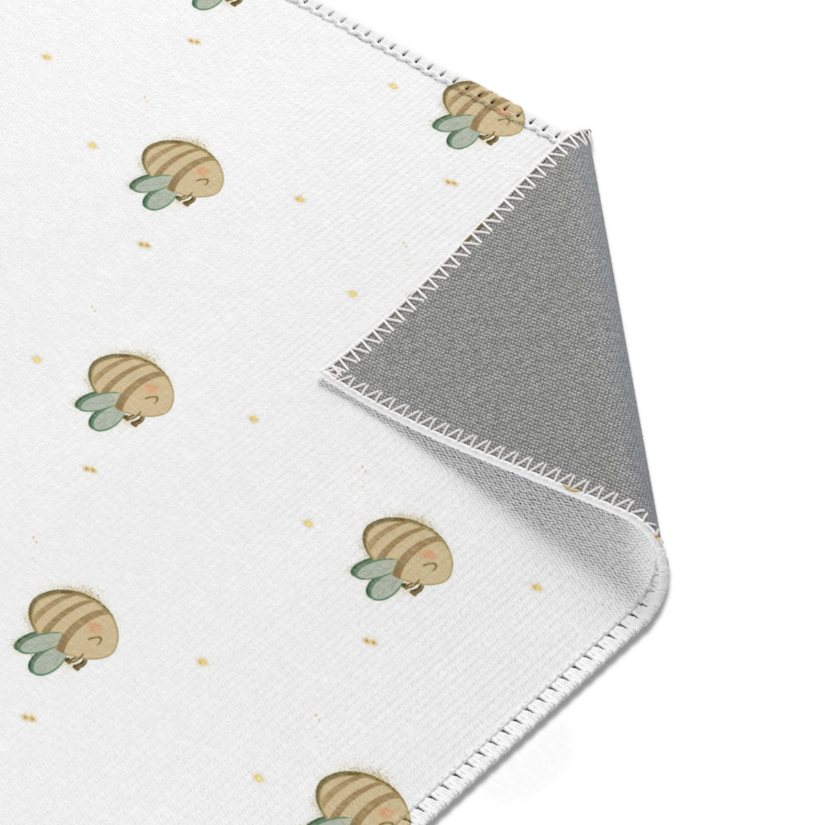 Ragon Sleepy Bee Area Rug - Bee Pattern Nursery Rug