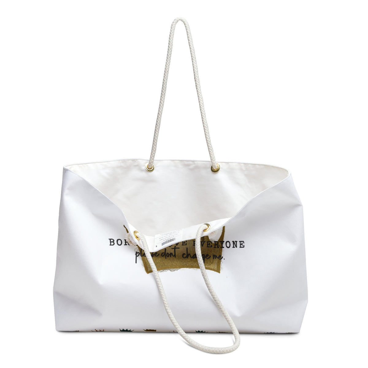 Ragon Born To Love Everyone Weekender Bag –Gold Crown Travel Tote