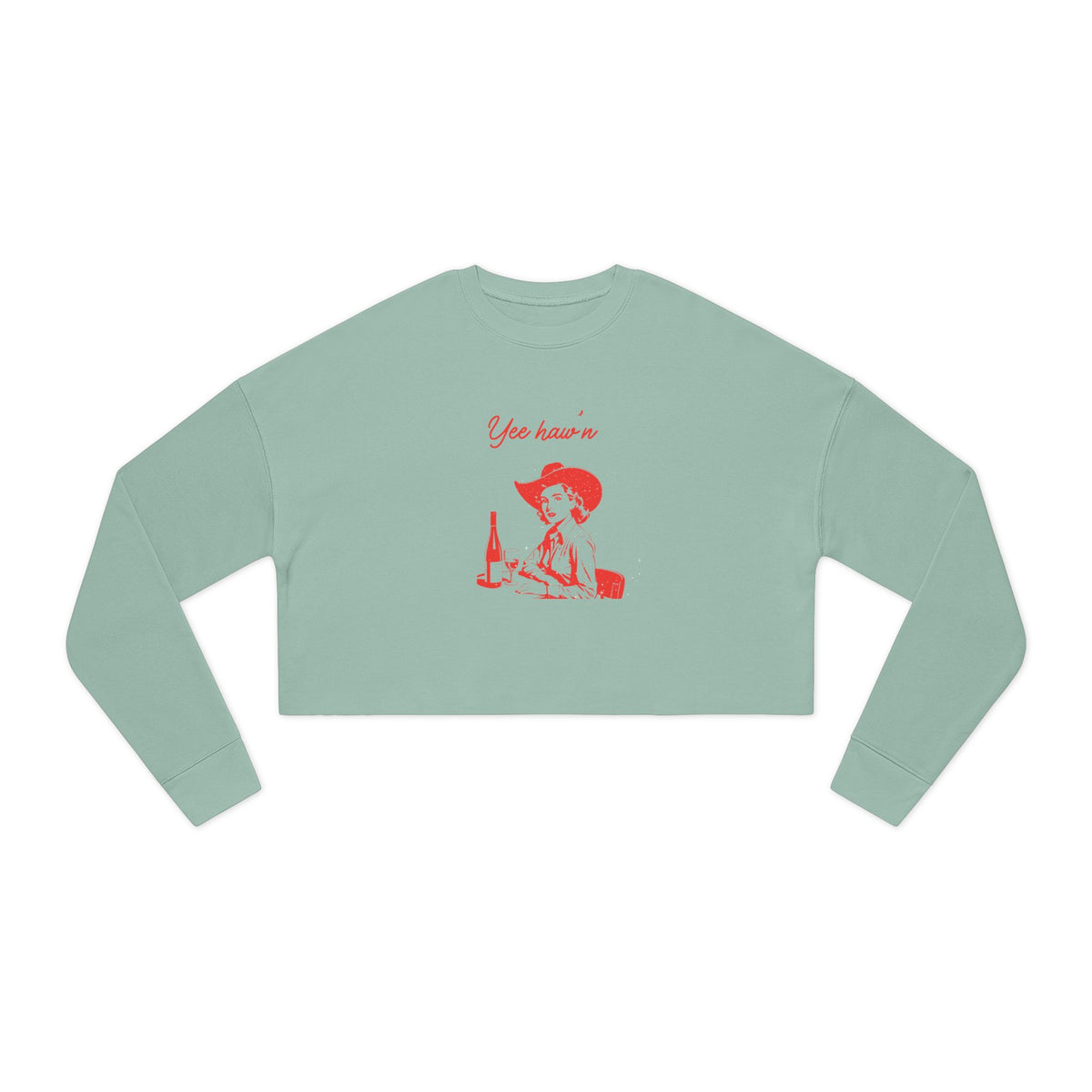 Cropped Yee Haw'n Retro Girl Graphic Sweatshirt, Cozy Casual Womens Top