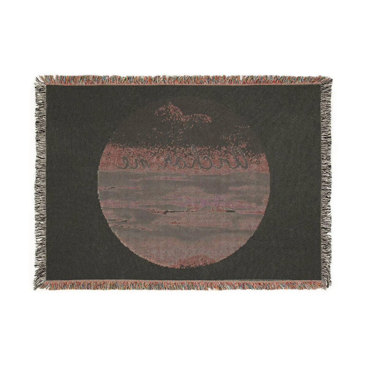 Anchor Me Woven Blanket — Nautical Coastal Throw with Ocean Circle Design