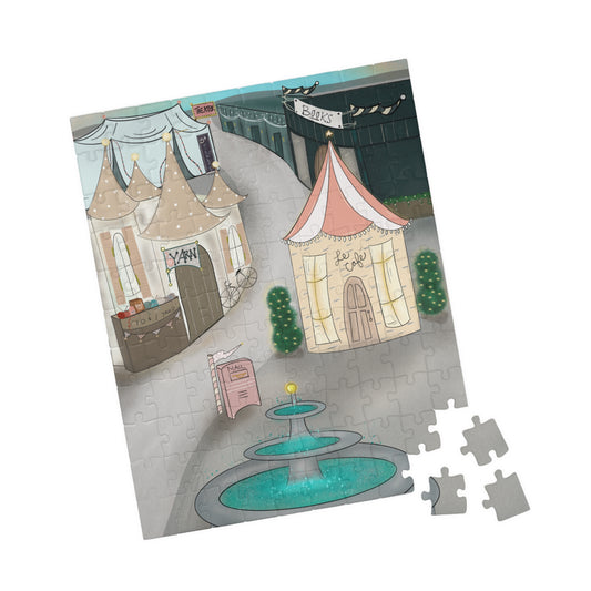 Ragon Whimsical Market Square Jigsaw Puzzle — Cozy Fairground Scene - I Found A Rock (110–1014 pcs)