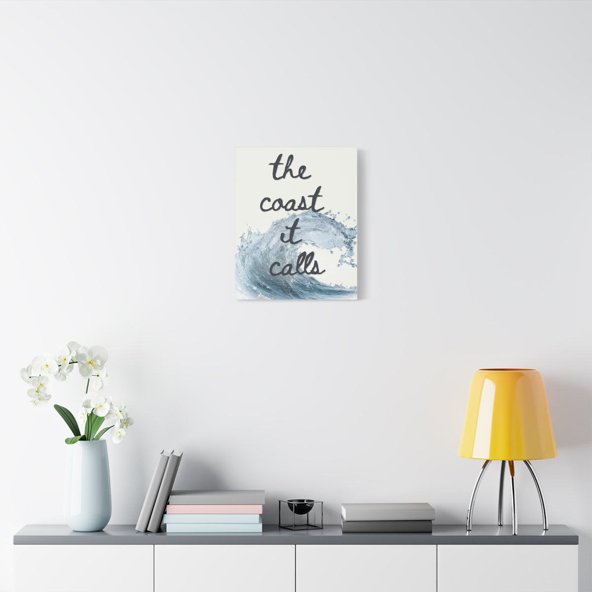 Coast It Calls Matte Canvas Wall Art — Coastal Wave Beach Quote