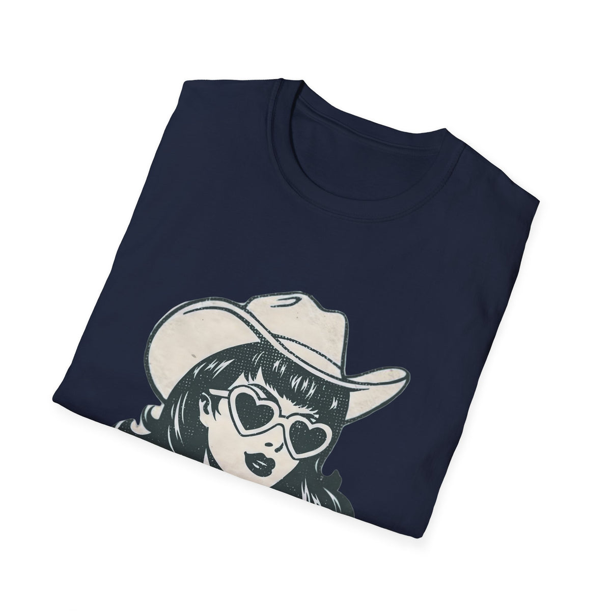 Cowgirl Pinup T-Shirt — Retro Heart Sunglasses Graphic