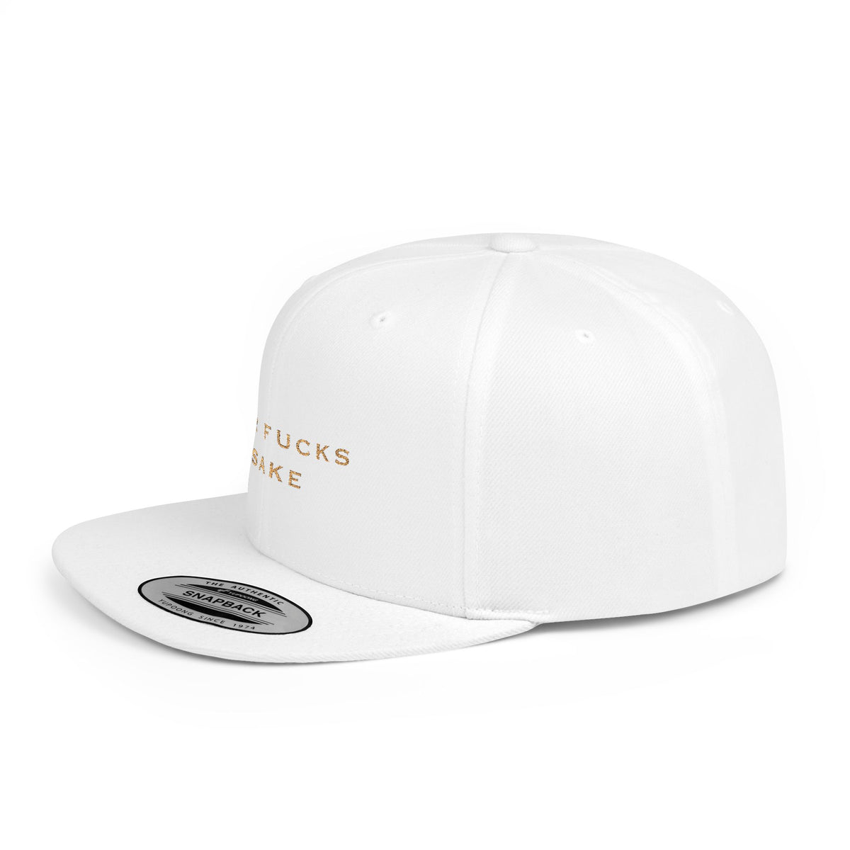 Flat Bill Snapback Hat — "For Foucs Sake" Minimal Embroidered Statement Cap