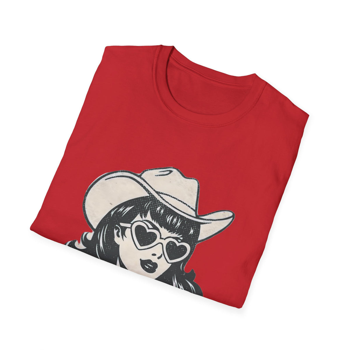 Cowgirl Pinup T-Shirt — Retro Heart Sunglasses Graphic