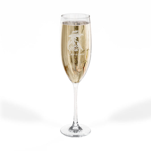 Engraved Champagne Flute - Cowgirl Silhouette 8oz
