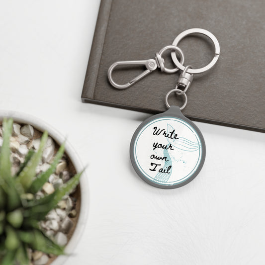 Mermaid Tail Keyring - 'Write Your Own Tail' Inspirational Metal Keychain