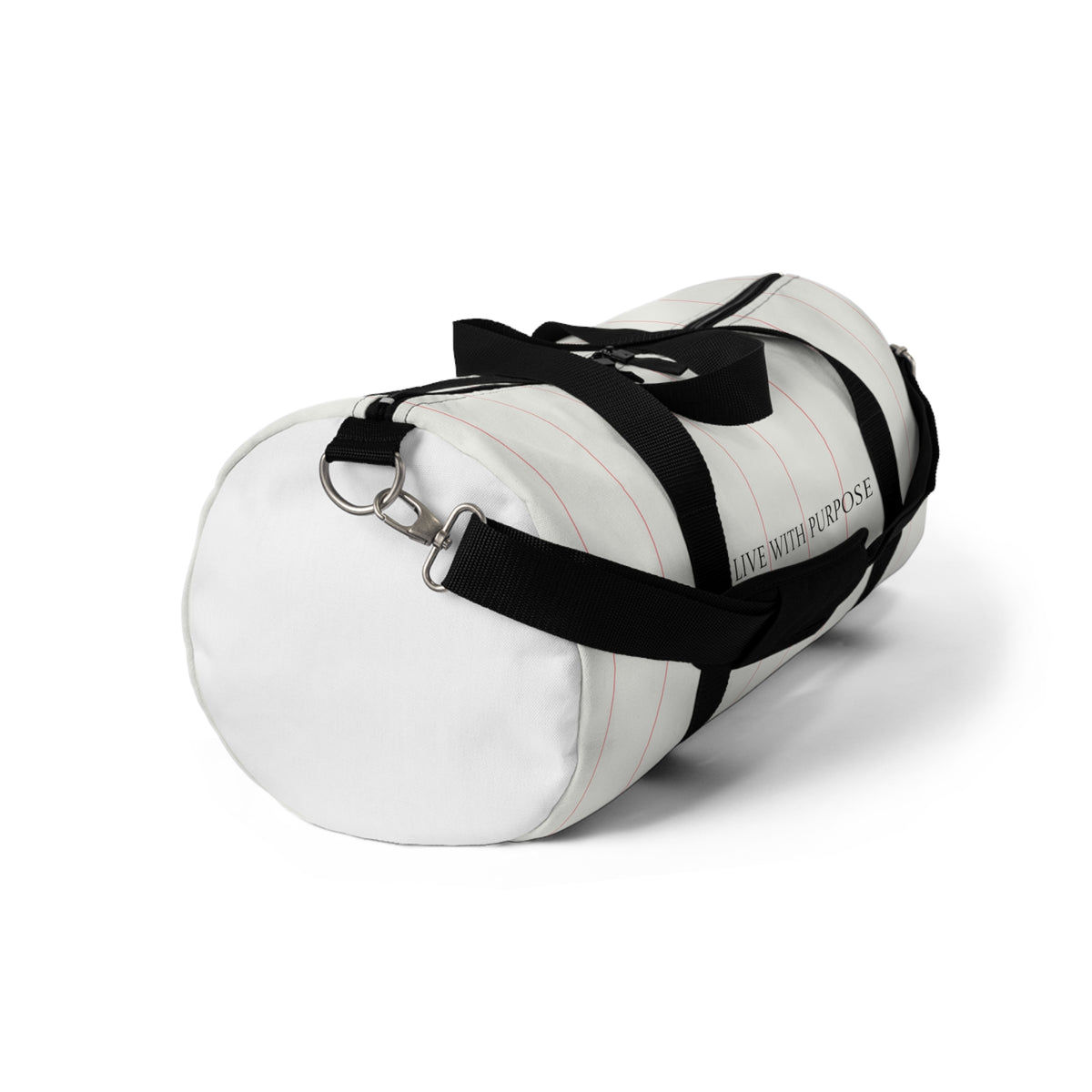 Live With Purpose Lined Canvas Duffel Bag — Minimalist Travel & Gym Overnight Bag
