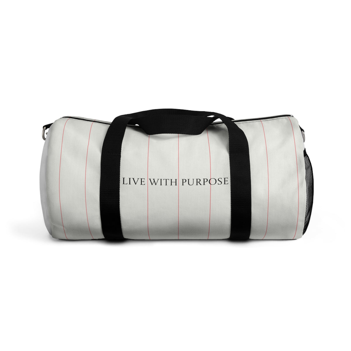 Live With Purpose Lined Canvas Duffel Bag — Minimalist Travel & Gym Overnight Bag