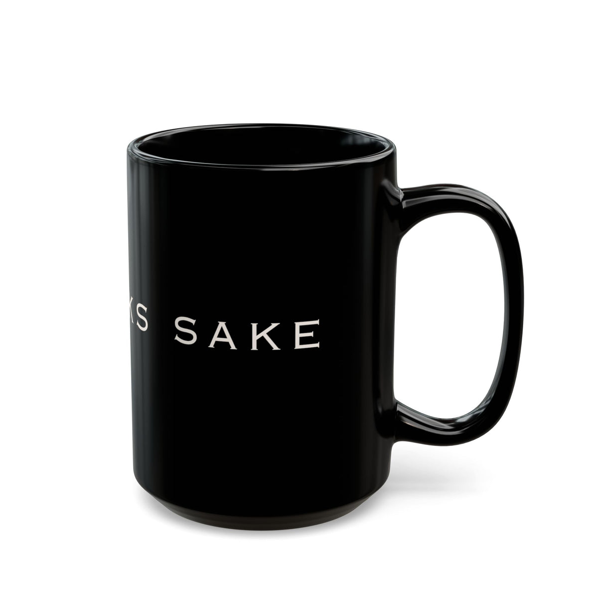 Black Ceramic Mug — 'For Fucks Sake' Minimalist Statement Coffee Cup ( 15oz)