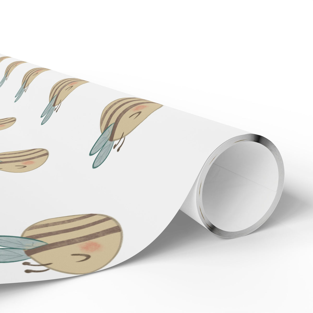 Ragon Bizzy Bee Wrapping Paper – Cute Beige & Teal Bee Gift Wrap