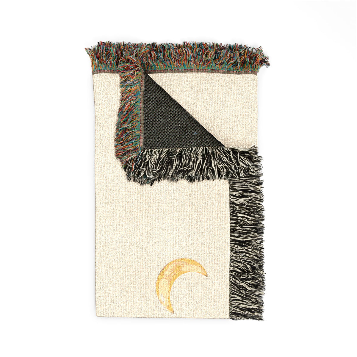 Ragon Moon Pattern Woven Blanket — Cozy Crescent Throw for Bedroom & Nursery