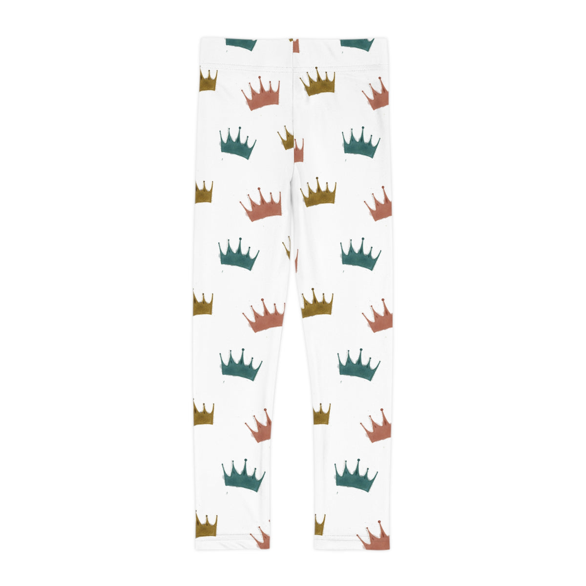 Ragon Kids Crown Print Leggings — Colorful Royalty Pattern