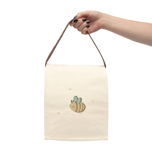 Ragon Bizzy Bee Canvas Lunch Bag with Strap – Insulated Reusable Kids Lunchbox