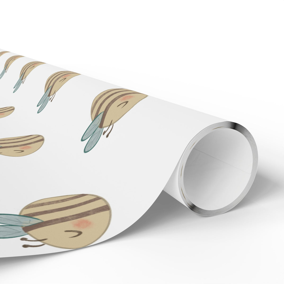 Ragon Bizzy Bee Wrapping Paper – Cute Beige & Teal Bee Gift Wrap
