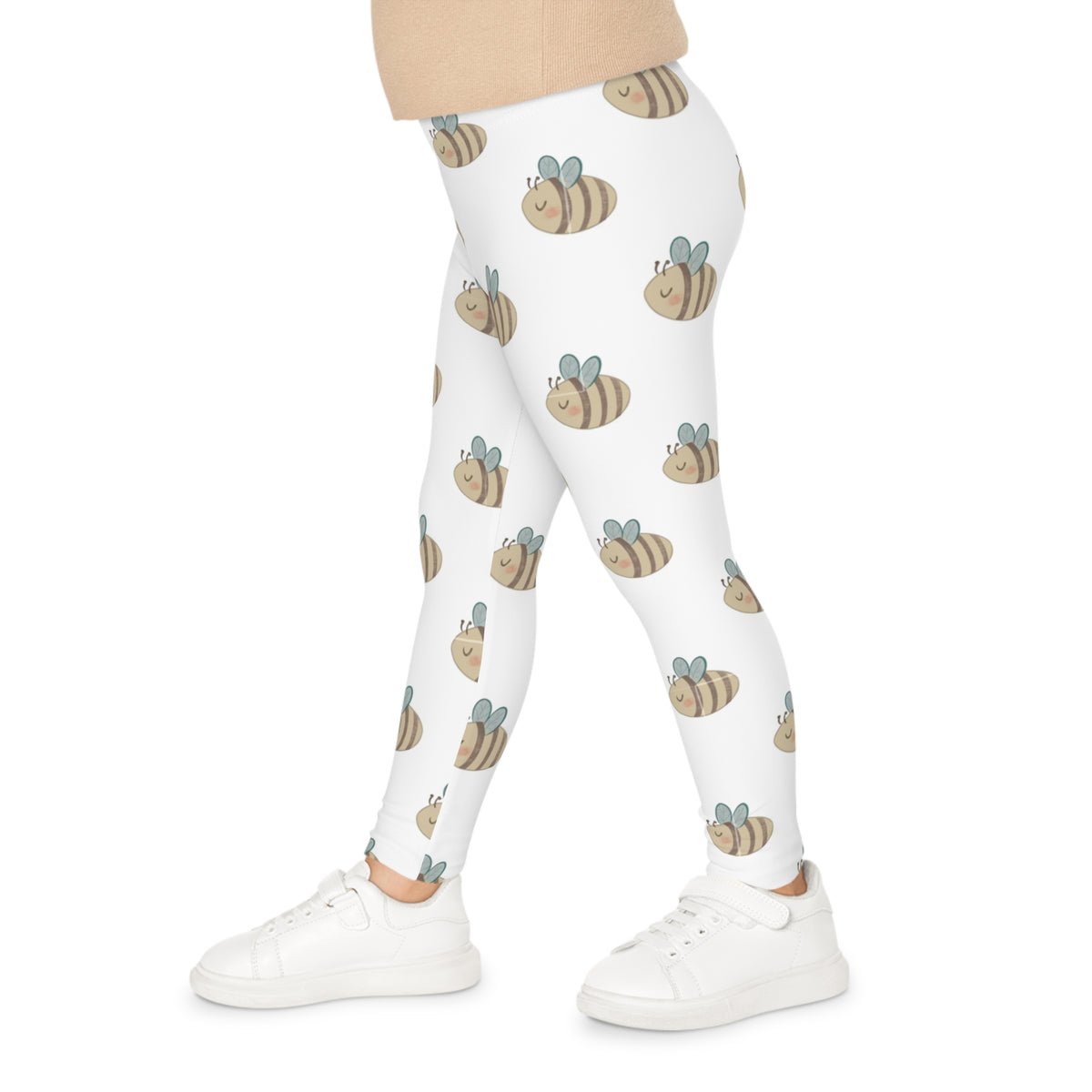 Kids Bee Print Leggings — Cute Honeybee Pattern All-Over Print